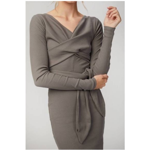 The Line by K Saloma II Wrap Dress in Gray Size S - Picture 4 of 7